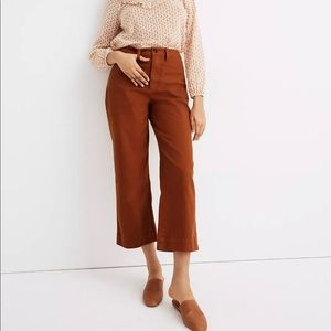 Madewell Curvy Slim Emmet Wide Crop Pant High Waist Size 30
